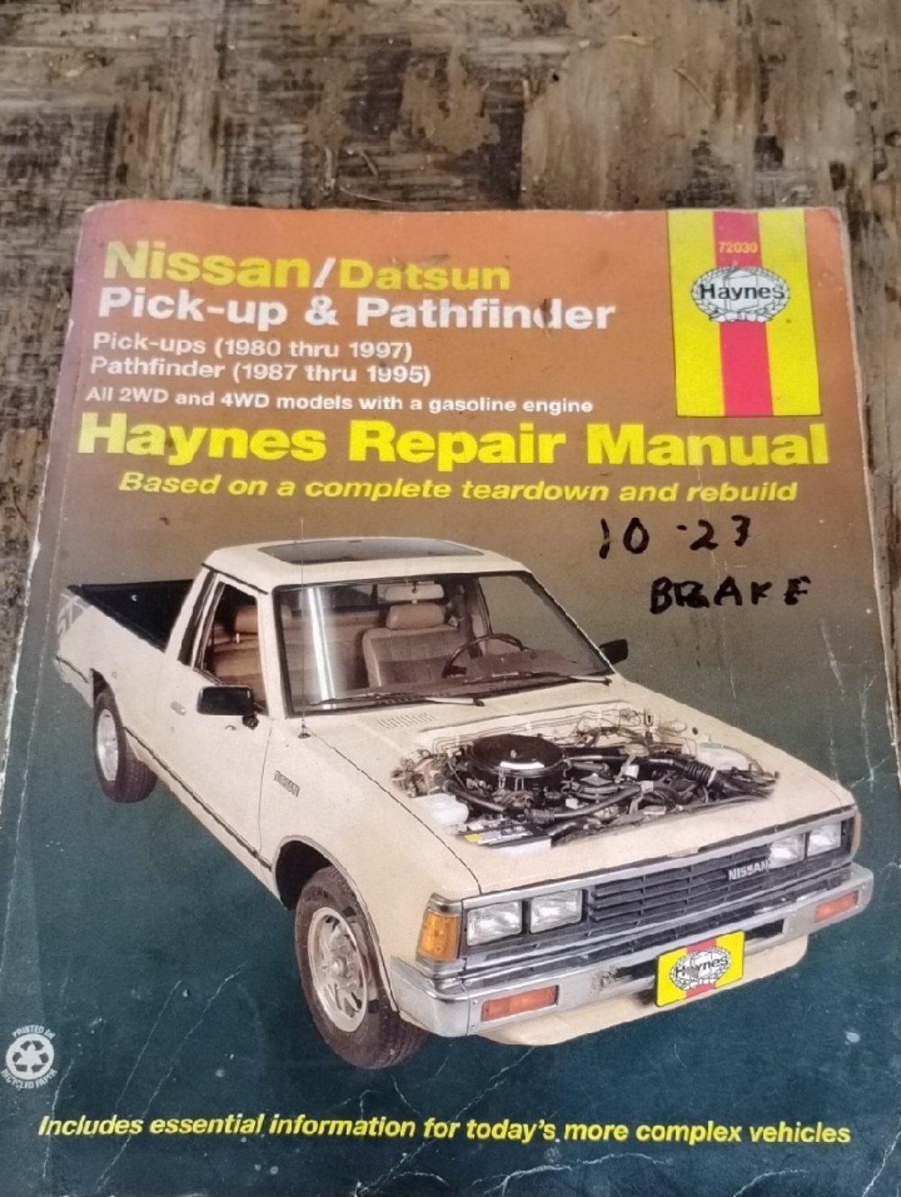Haynes Repair Manual - Nissan/Datsun Pick-up & Pathfinder - Beige Truck Cover